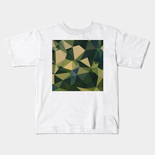 English Green Abstract Low Polygon Background Kids T-Shirt